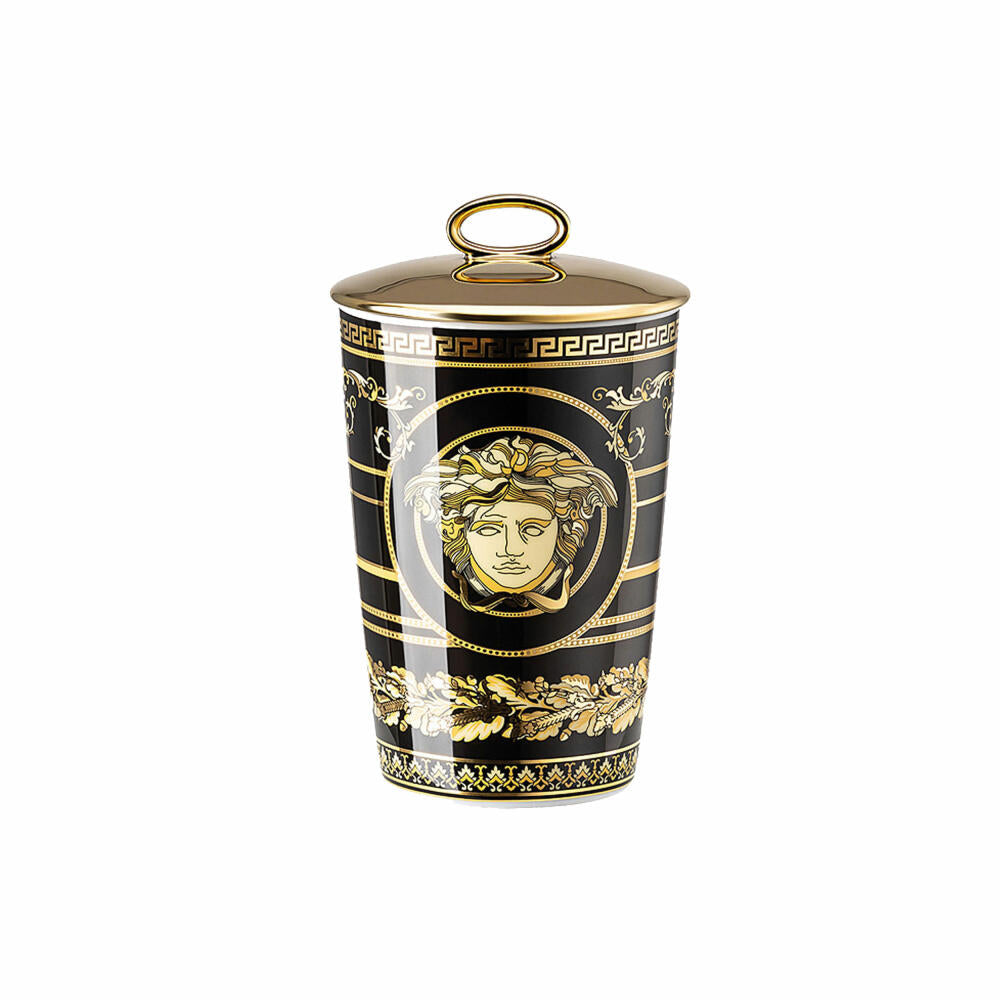 Rosenthal Versace table light 2-piece with scented wax Virtus Gala Black, material mix, 14 cm, 14402-403729-24868