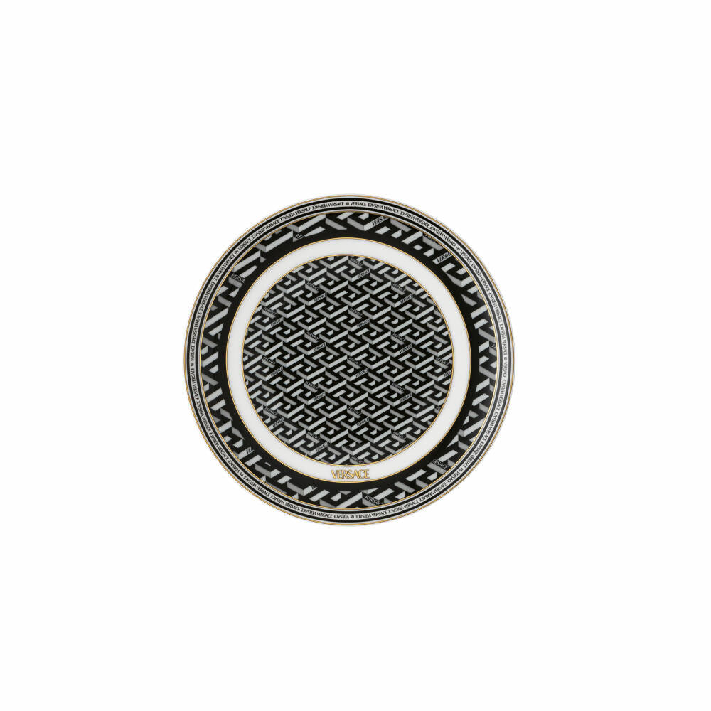 Rosenthal Versace bread plate La Greca Signature Black, porcelain, 17 cm, 19335-403765-10217