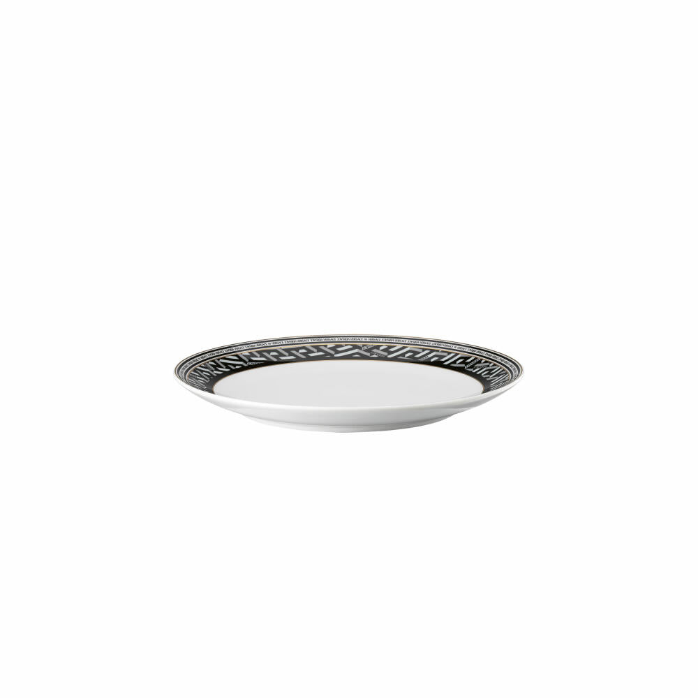 Rosenthal Versace breakfast plate La Greca Signature Black, porcelain, 21 cm, 19335-403765-10221
