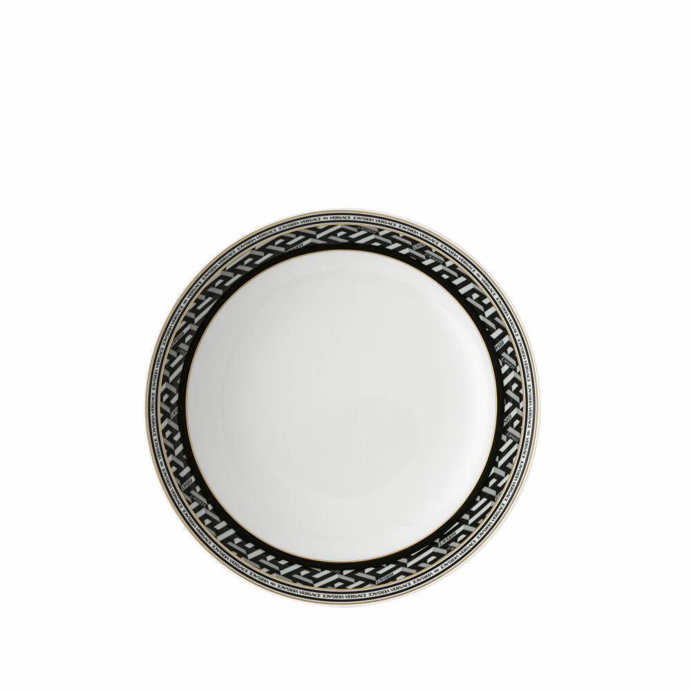 Rosenthal Versace soup plate La Greca Signature Black, porcelain, 22 cm, 19335-403765-10322
