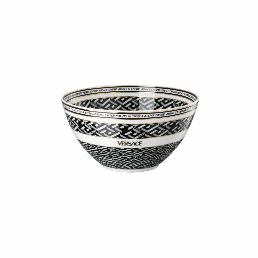 Rosenthal Versace Bowl La Greca Signature Black, porcelain, 18 cm, 19335-403765-10551