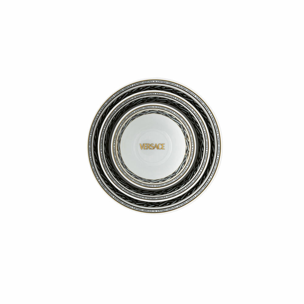 Rosenthal Versace bowl set 4 pieces. La Greca Signature Black, porcelain, 19335-403765-28718
