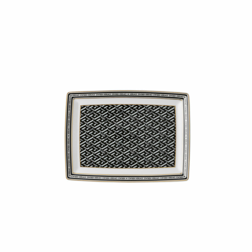 Rosenthal Versace plate La Greca Signature Black, porcelain, 18 x 13 cm, 14407-403765-12718