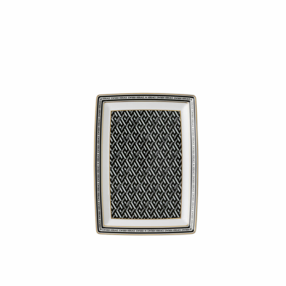 Rosenthal Versace plate La Greca Signature Black, porcelain, 18 x 13 cm, 14407-403765-12718