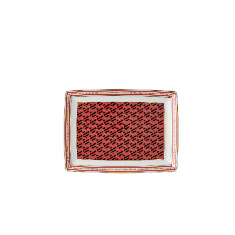 Rosenthal Versace plate La Greca Signature Red, porcelain, 18 x 13 cm, 14407-403766-12718
