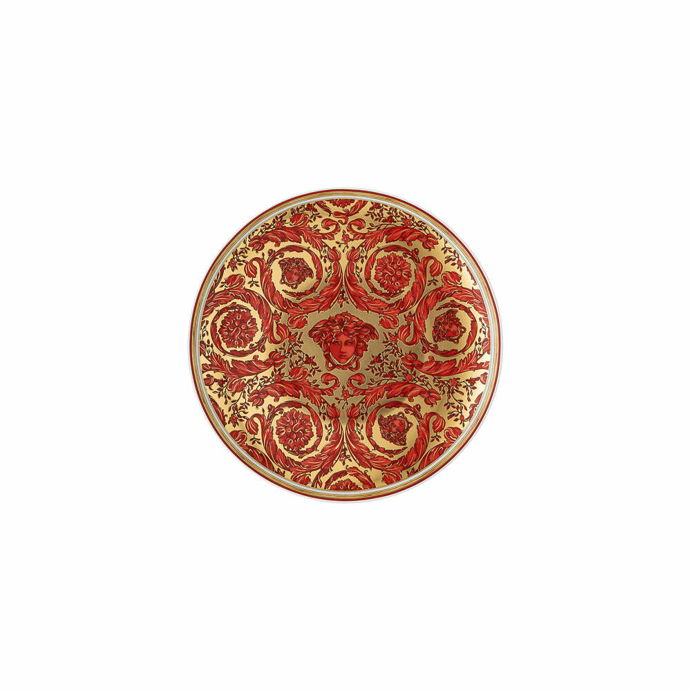 Rosenthal Versace bread plate Medusa Garland Red, porcelain, 17 cm, 19335-409958-10217