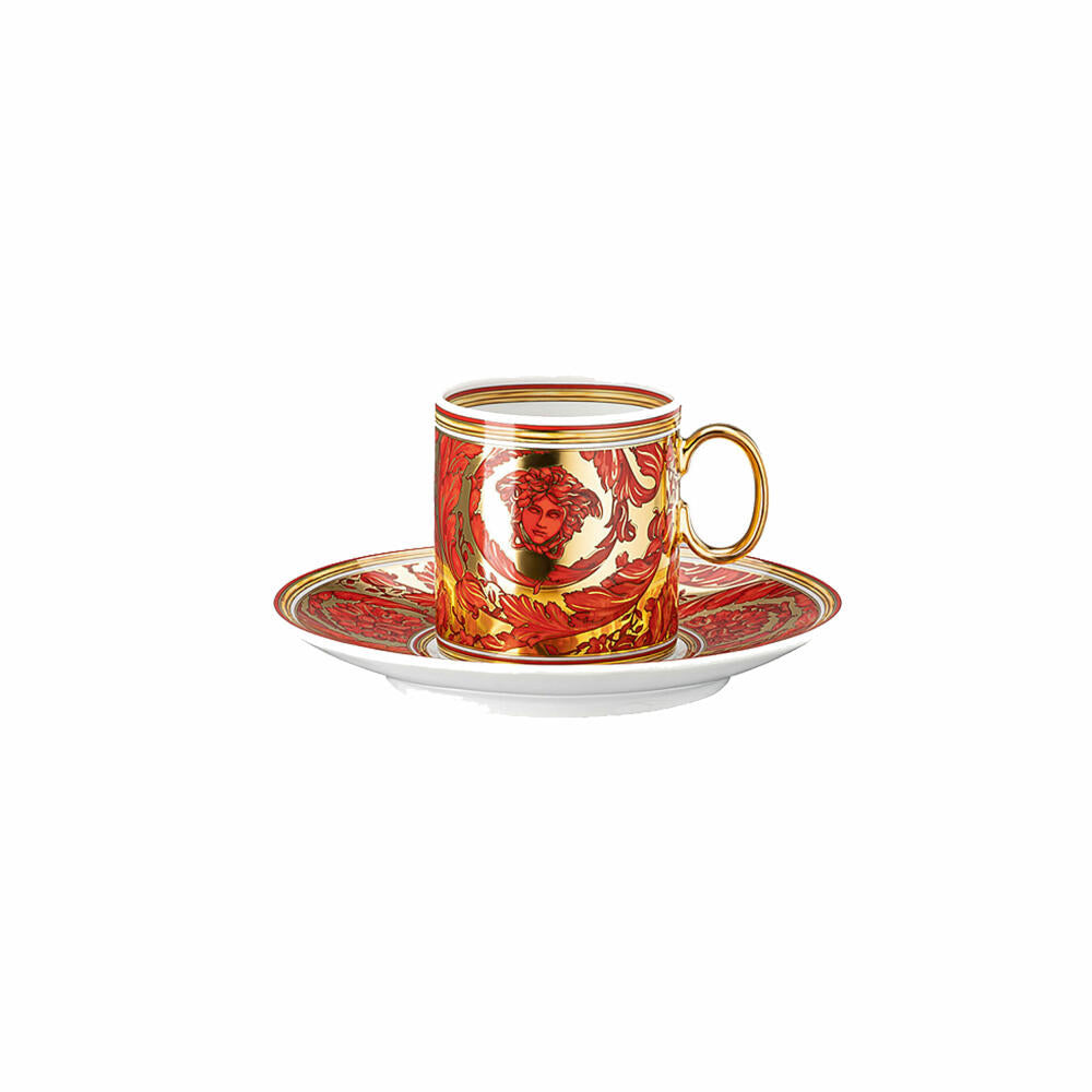 Rosenthal Versace espresso cup 2-piece Medusa Garland Red, porcelain, 100 ml, 19335-409958-14715