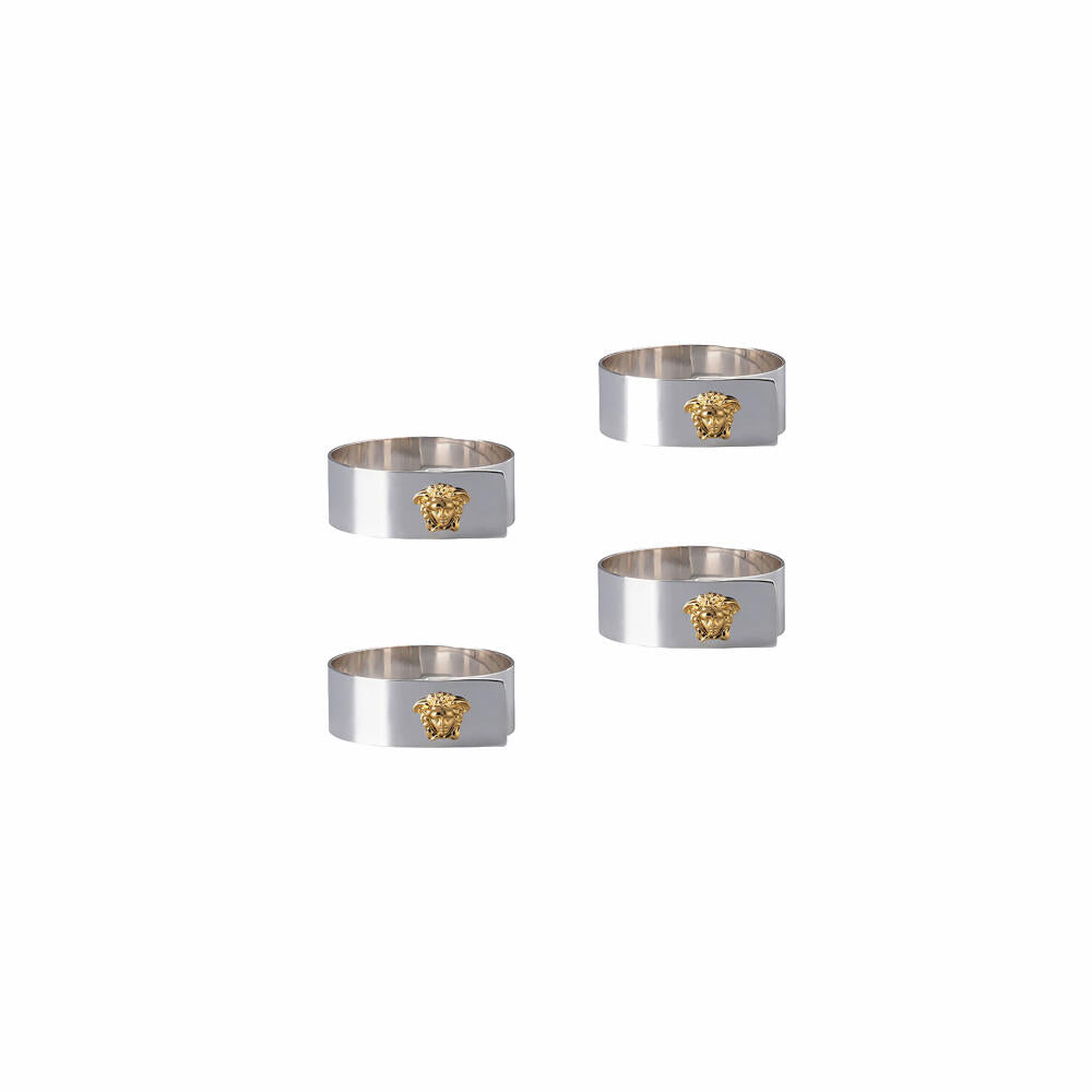 Rosenthal Versace Napkin Rings Set of 4 Medusa Silver-Gold, Metal, 69201-321642-05010