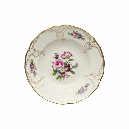 Rosenthal Suppenteller Sanssouci Elfenbein Diplomat, Porzellan, Mehrfarbig, 23 cm, 20480-308550-10323