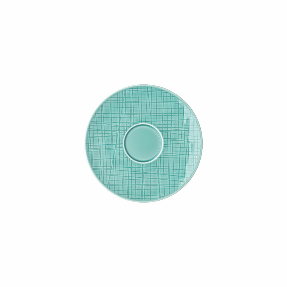 Rosenthal Kaffee-Untertasse Mesh Colours Aqua, Porzellan, Blau, 15.5 cm, 11770-405152-14741