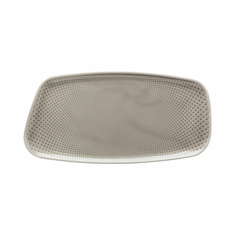 Rosenthal Servierplatte Junto Pearl Grey, Porzellan, Grau, 30 x 15 cm, 10540-405201-12437