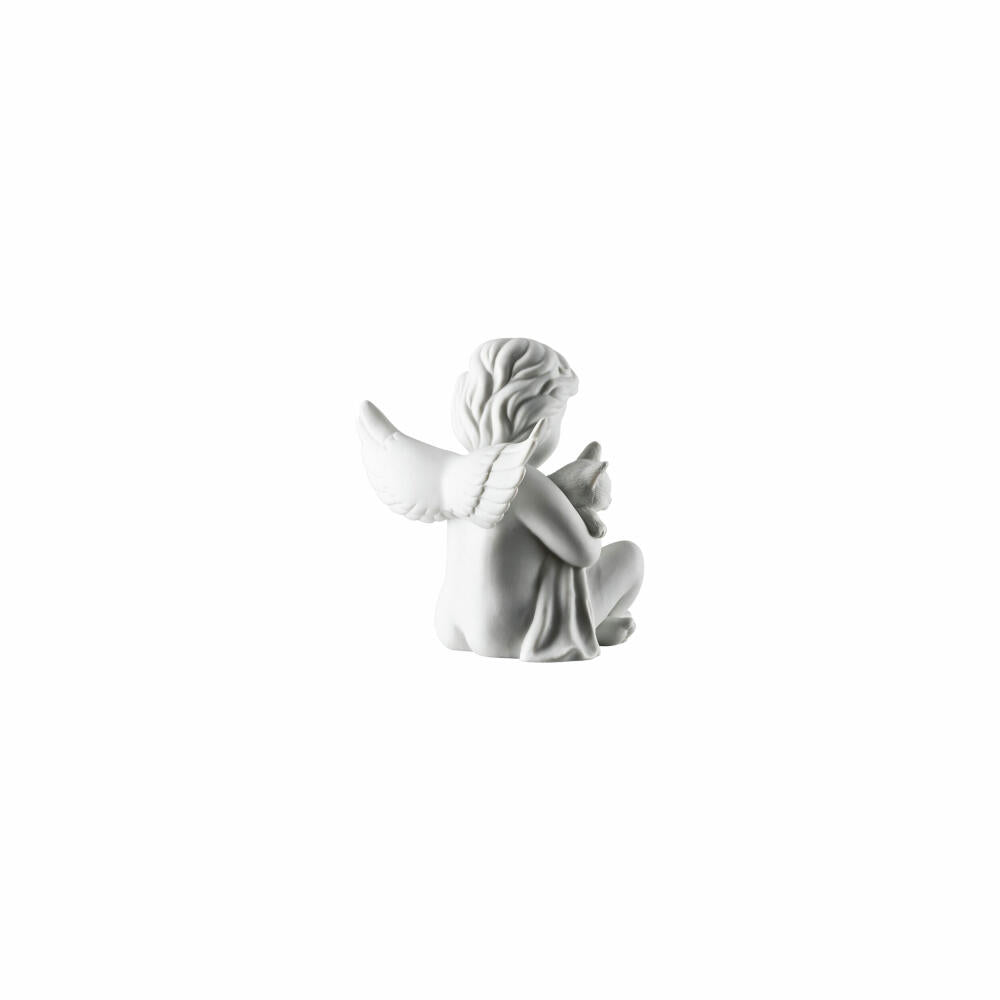 Rosenthal Dekofigur Engel mit Katze, Porzellan, Weiß, 10.4 cm, 69055-000102-90517