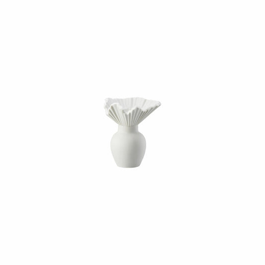 Rosenthal Vase Falda Weiß matt, Dekovase, Porzellan, Weiß, 10 cm, 14438-100102-26010