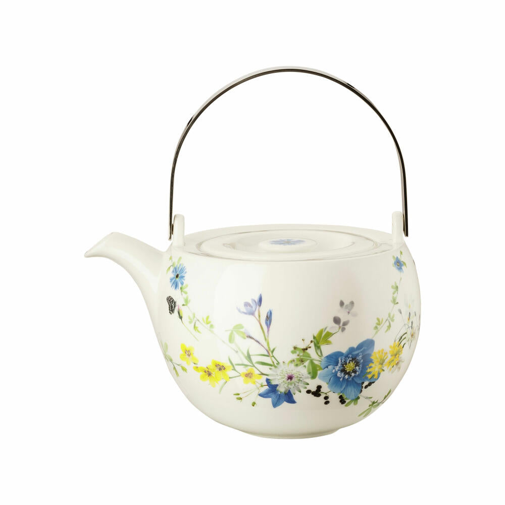 Rosenthal Teekanne Brillance - Fleurs des Alpes für 6 Personen, Bone China, Mehrfarbig, 1.35 L, 10530-405108-14235