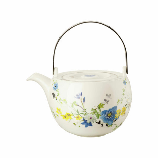 Rosenthal Teekanne Brillance - Fleurs des Alpes für 6 Personen, Bone China, Mehrfarbig, 1.35 L, 10530-405108-14235