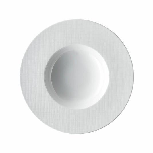 Rosenthal Teller Mesh tief mit Fahne, Porzellan, Weiß, 28 cm, 11770-800001-10158