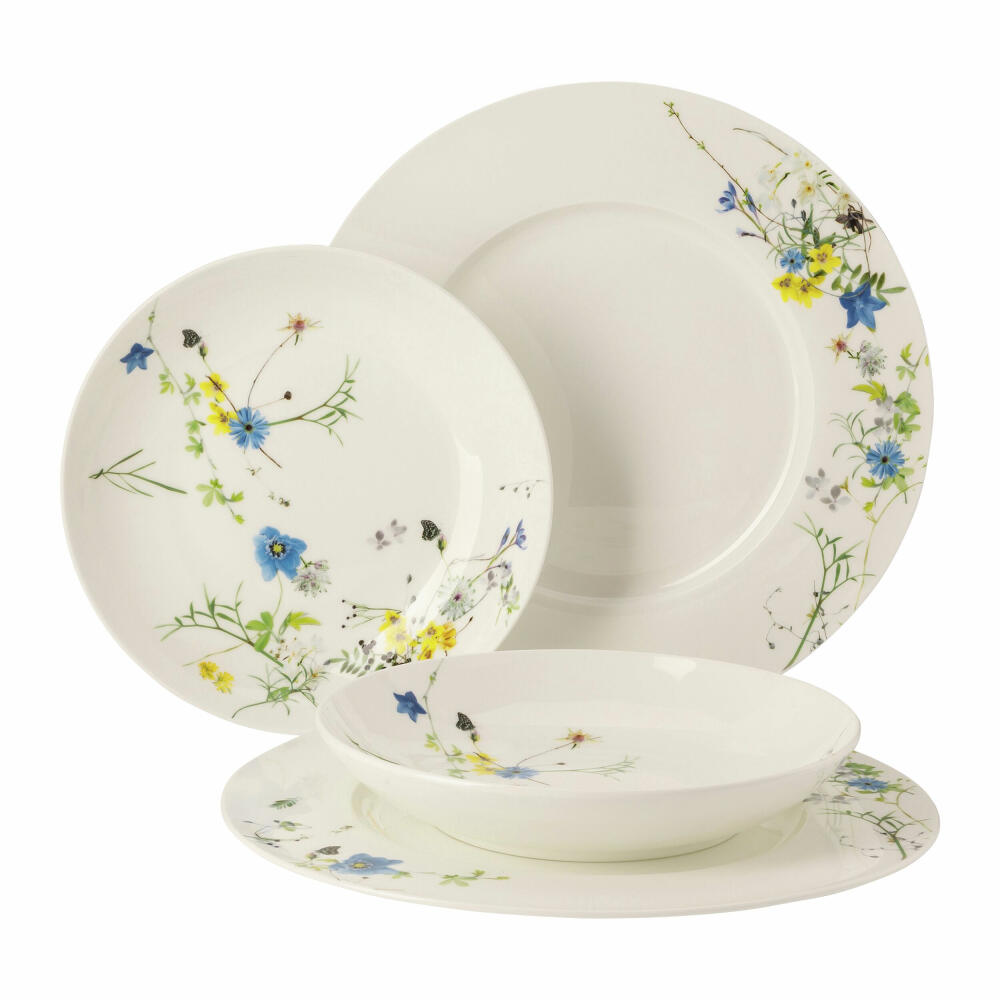 Rosenthal Geschirr-Set Brillance - Fleurs des Alpes 4-tlg., Bone China, Mehrfarbig, 10530-405108-28539