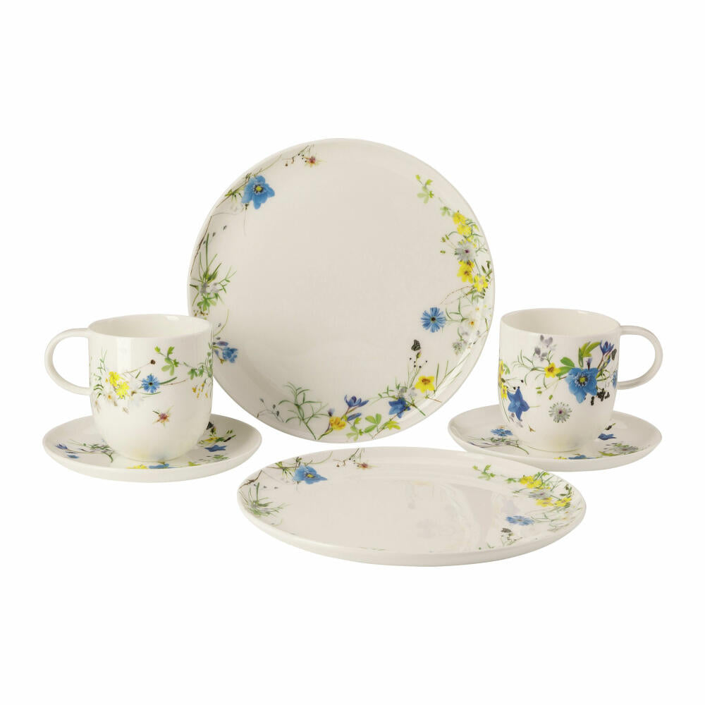 Rosenthal Frühstücks-Set Brillance - Fleurs des Alpes 6-tlg., Bone China, Mehrfarbig, 10530-405108-28598
