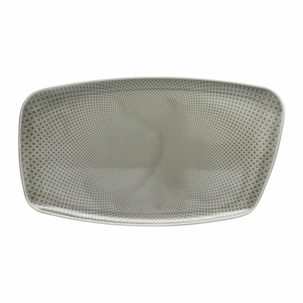 Rosenthal Servierplatte Junto Pearl Grey, Porzellan, Grau, 36 x 21 cm, 10540-405201-12439