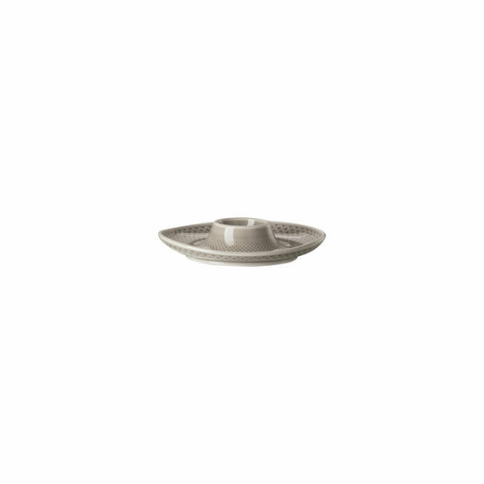 Rosenthal Eierbecher Junto Pearl Grey mit Ablage, Porzellan, Grau, 13 cm, 10540-405201-15525