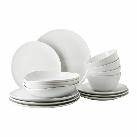 Rosenthal Geschirr-Set Junto 16-tlg., Service, Porzellan, Weiß, 10540-800001-28643
