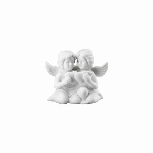 Rosenthal Dekofigur Engelpaar mit Herz, Porzellan, Weiß, 5 cm, 69054-000102-90526