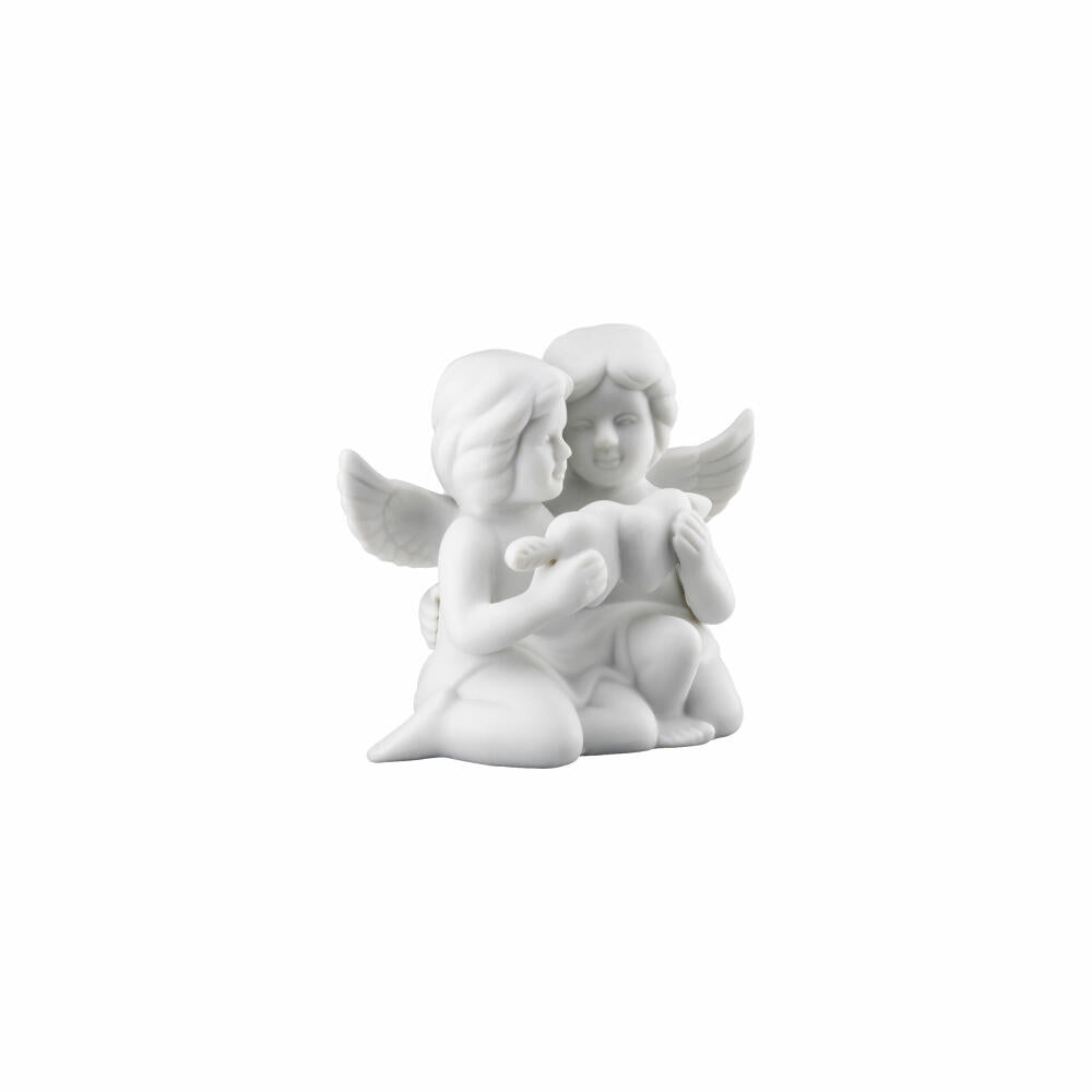 Rosenthal Dekofigur Engelpaar mit Herz, Porzellan, Weiß, 5 cm, 69054-000102-90526