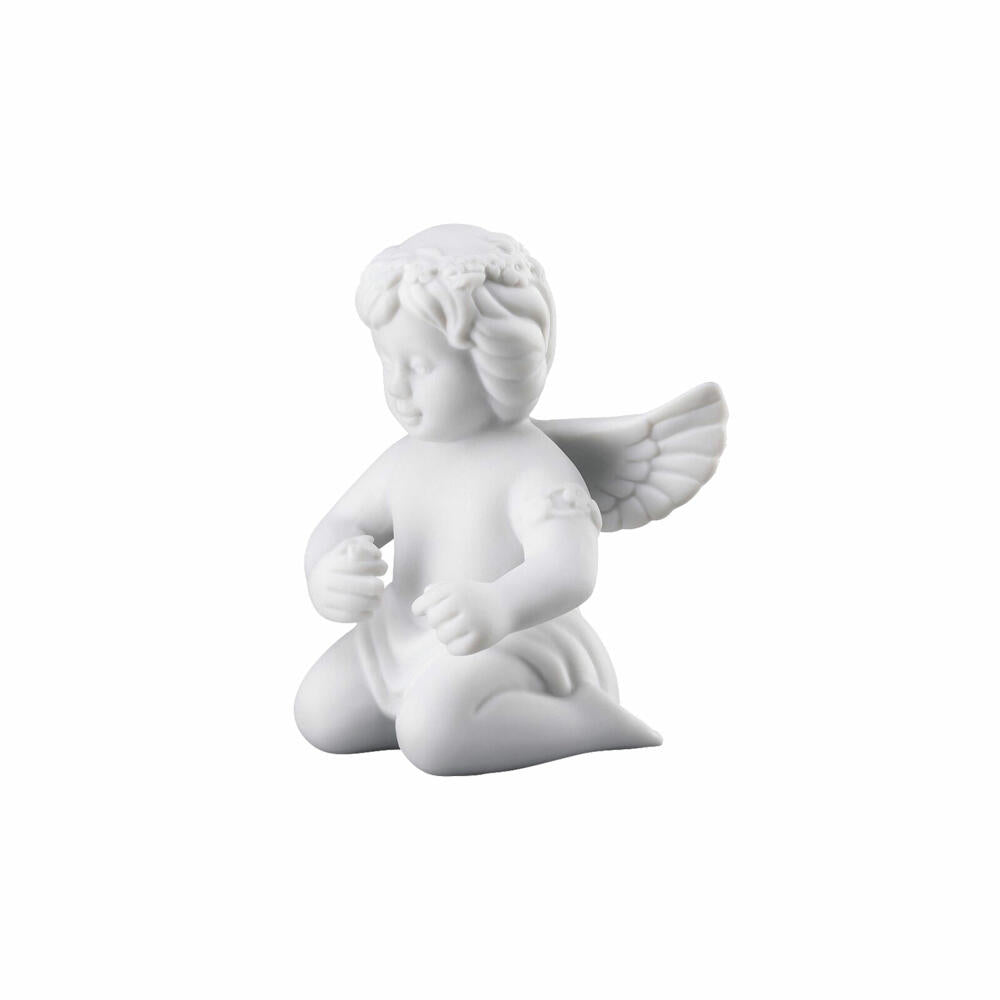 Rosenthal Dekofigur Engel mit Blumenkranz, Porzellan, Weiß, 6.3 cm, 69054-000102-90534