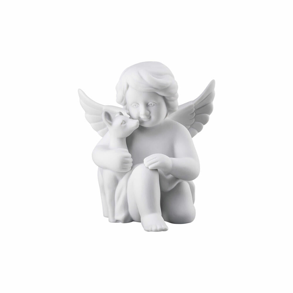 Rosenthal Dekofigur Engel mit Bambi, Porzellan, Weiß, 10 cm, 69055-000102-90533