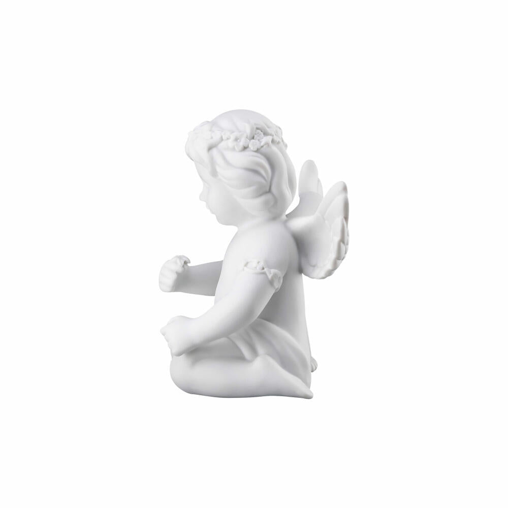 Rosenthal Dekofigur Engel mit Blumenkranz, Porzellan, Weiß, 10.2 cm, 69055-000102-90534