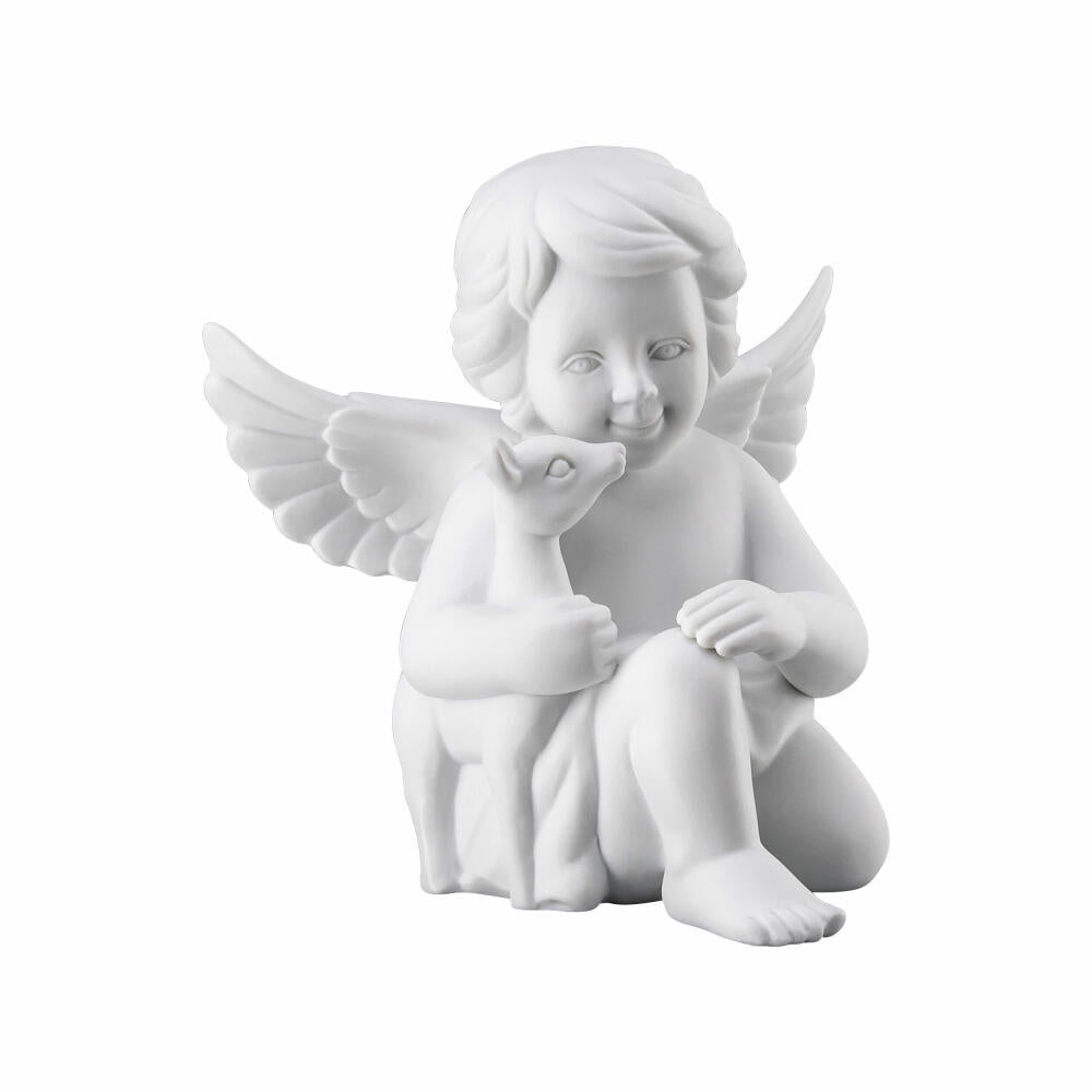 Rosenthal Dekofigur Engel mit Bambi, Porzellan, Weiß, 13.9 cm, 69056-000102-90533