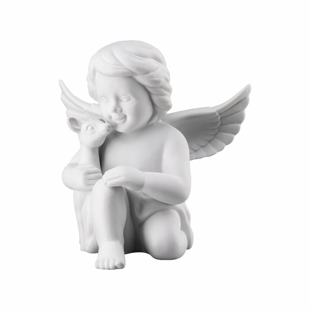 Rosenthal Dekofigur Engel mit Bambi, Porzellan, Weiß, 13.9 cm, 69056-000102-90533