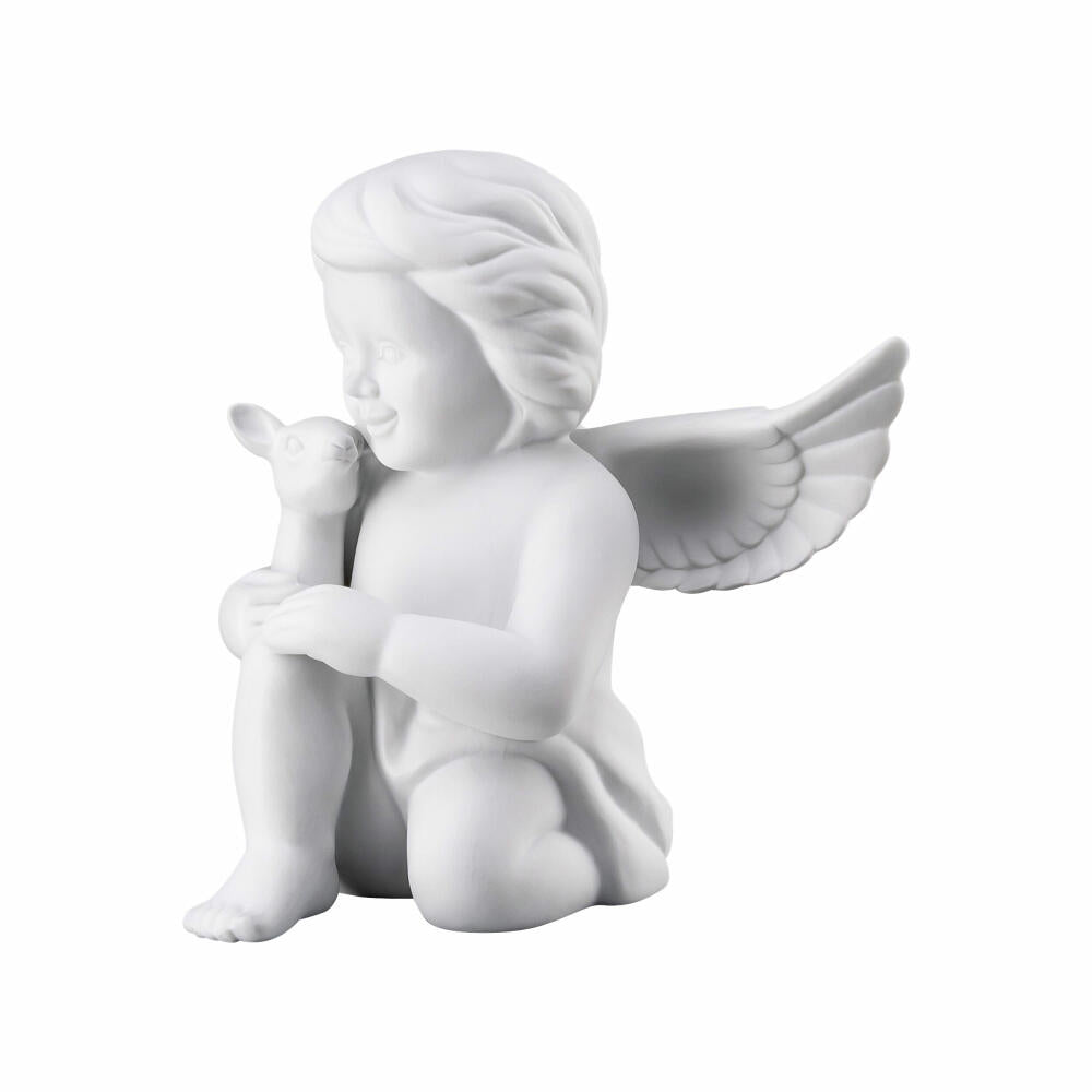 Rosenthal Dekofigur Engel mit Bambi, Porzellan, Weiß, 13.9 cm, 69056-000102-90533