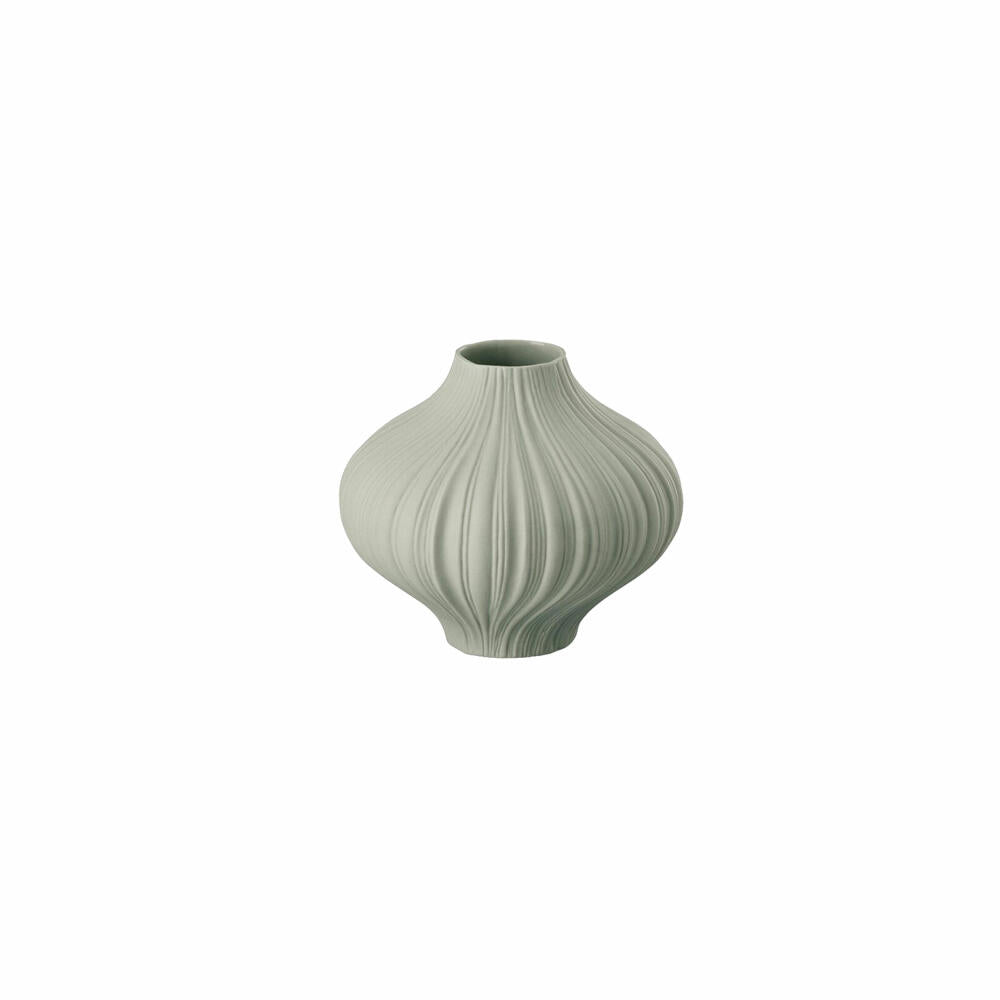 Rosenthal Vase Plissee Lava, Dekovase, Porzellan, Grau, 8 cm, 13027-426320-26008