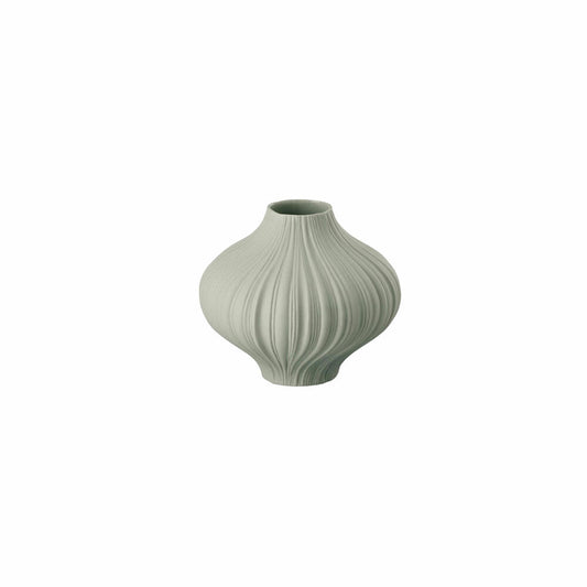 Rosenthal Vase Plissee Lava, Dekovase, Porzellan, Grau, 8 cm, 13027-426320-26008