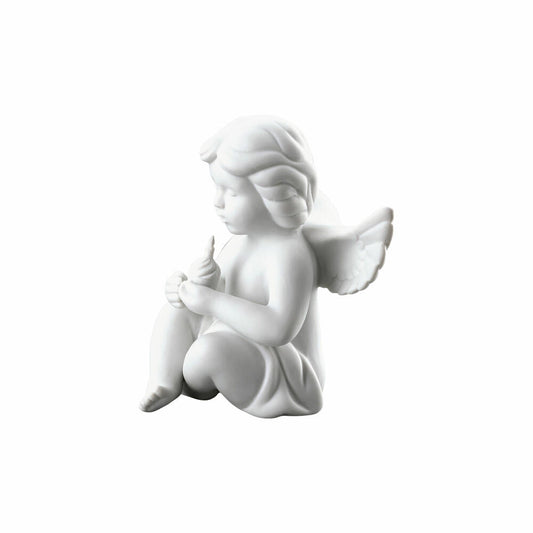 Rosenthal Dekofigur Engel mit Geburtstagskuchen, Porzellan, Weiß, 10.1 cm, 69055-000102-90537