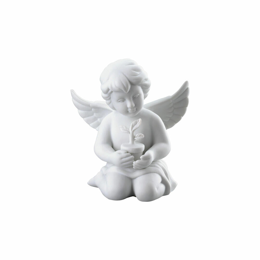 Rosenthal Dekofigur Engel mit Blumentopf, Porzellan, Weiß, 10.1 cm, 69055-000102-90538