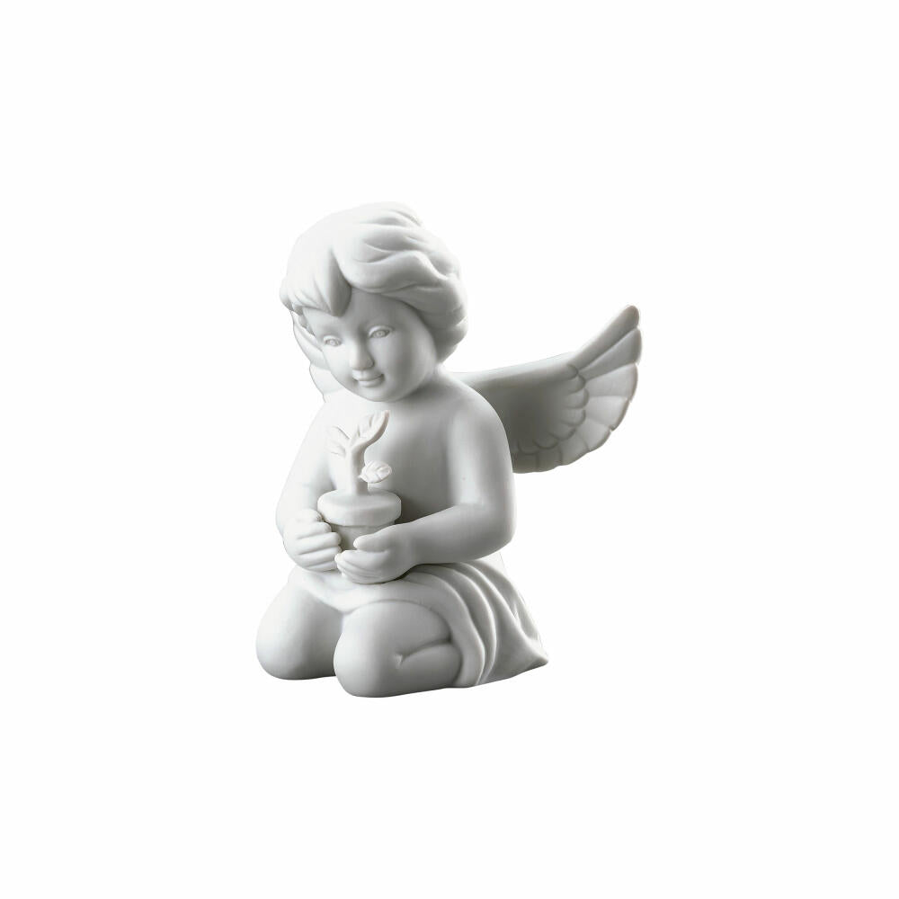 Rosenthal Dekofigur Engel mit Blumentopf, Porzellan, Weiß, 10.1 cm, 69055-000102-90538