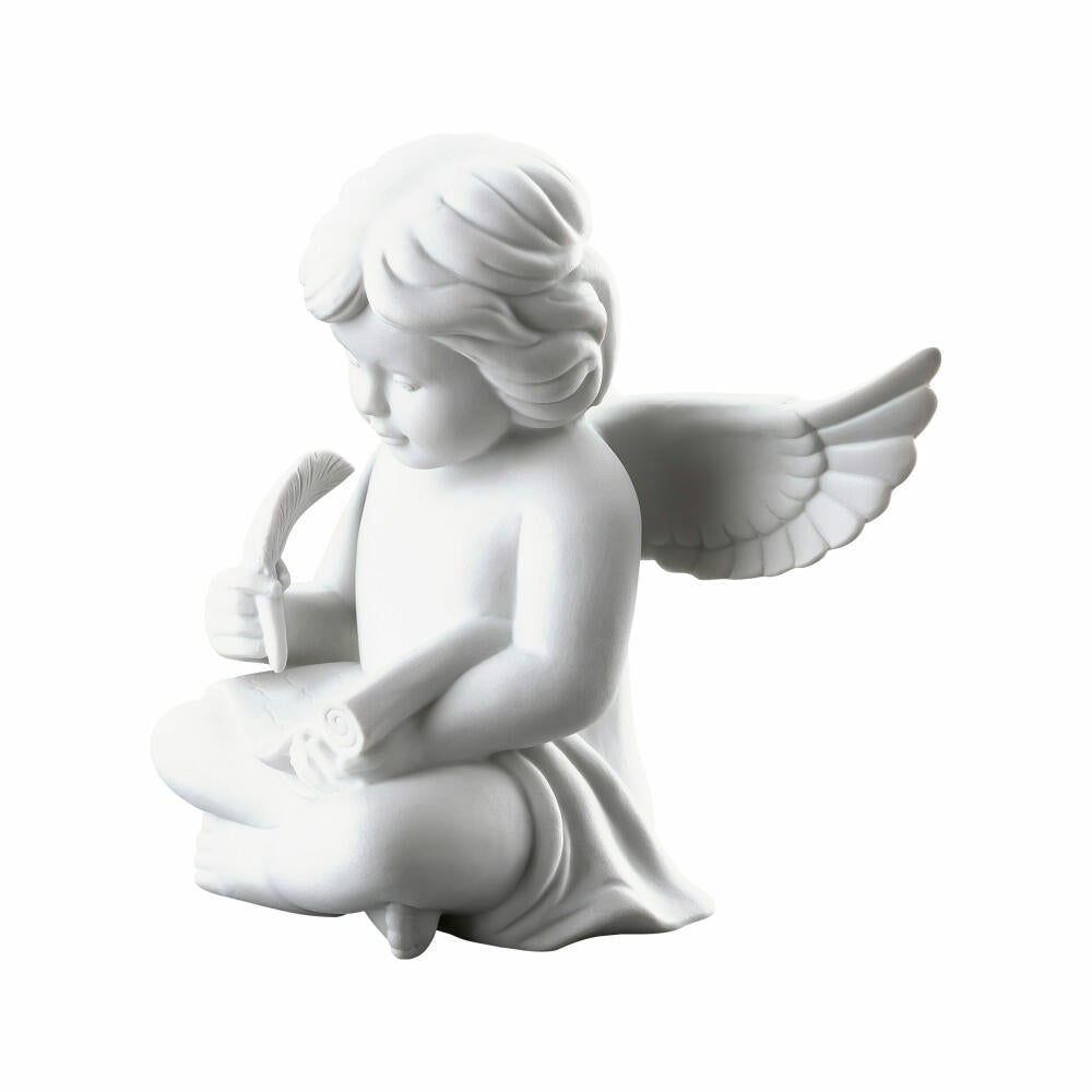 Rosenthal Dekofigur Engel mit Schriftrolle, Porzellan, Weiß, 13.9 cm, 69056-000102-90536