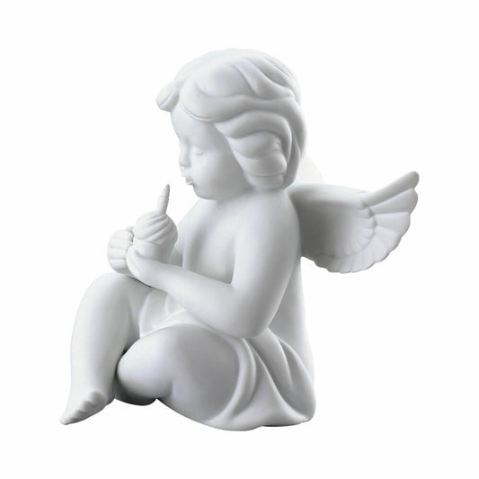 Rosenthal Dekofigur Engel mit Geburtstagskuchen, Porzellan, Weiß, 14 cm, 69056-000102-90537