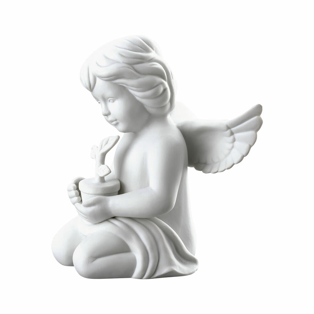 Rosenthal Dekofigur Engel mit Blumentopf, Porzellan, Weiß, 14.1 cm, 69056-000102-90538