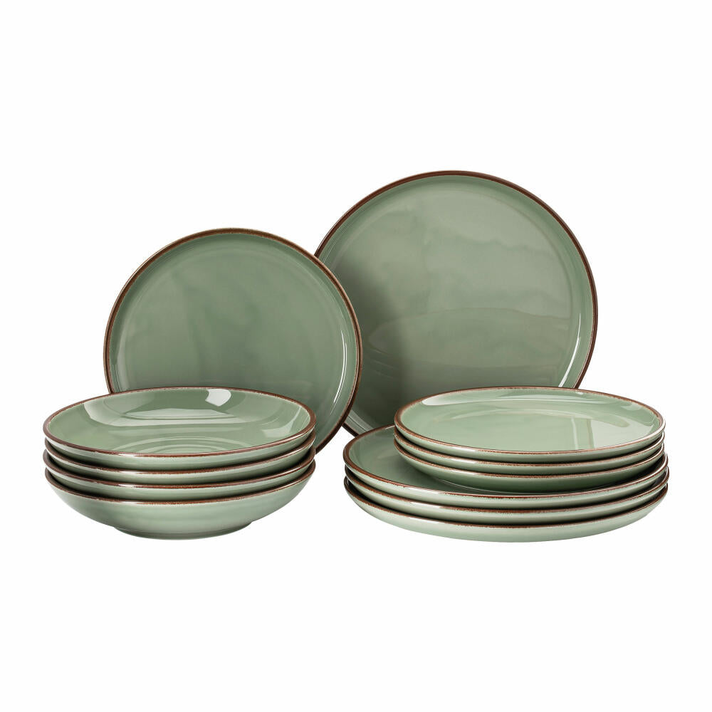Rosenthal Starter-Set Profi Casual Moss 12-tlg., Porzellan, Grün-Braun, 10660-405405-28726