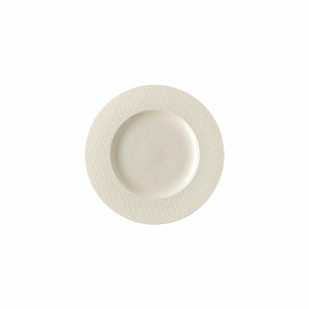 Rosenthal Brotteller Kumi White mit Fahne, Porzellan, Weiß, 17 cm, 10580-405331-10017