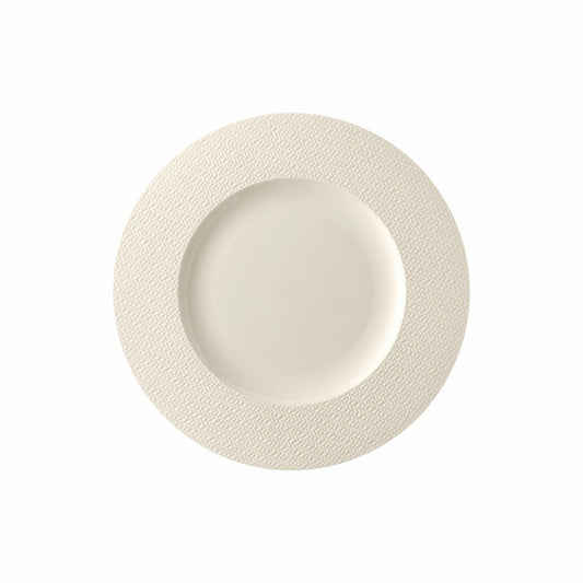 Rosenthal Frühstücksteller Kumi White mit Fahne, Porzellan, Weiß, 23 cm, 10580-405331-10023