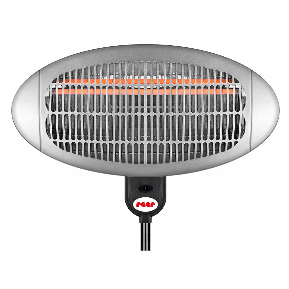 reer changing table radiant heater with stand, radiant heater, standing unit, baby heat lamp, 1 heat setting, anti-tilt device, black, 1909