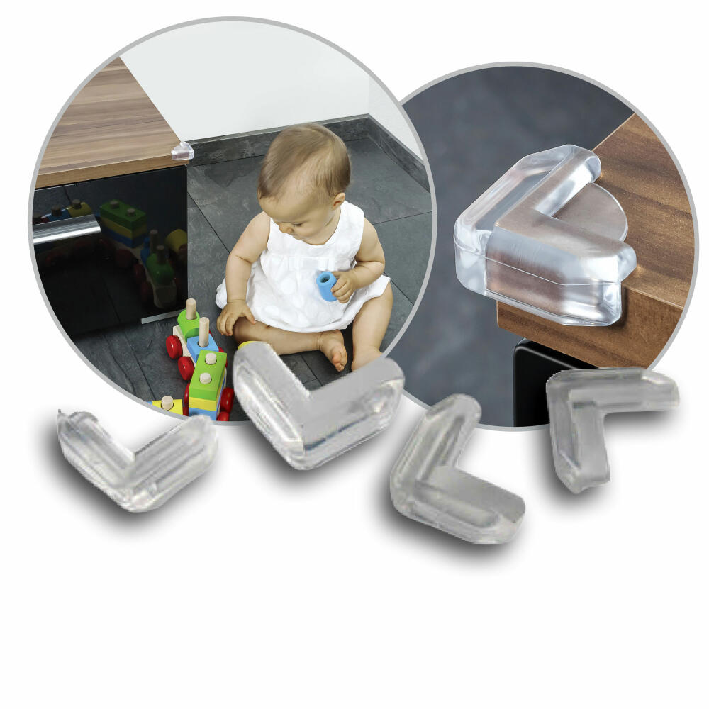 reer Eckenschutz Universal, 4er Set, Ecken Schutz, Stoßschutz, Kinder Sicherung, Transparent, 4904