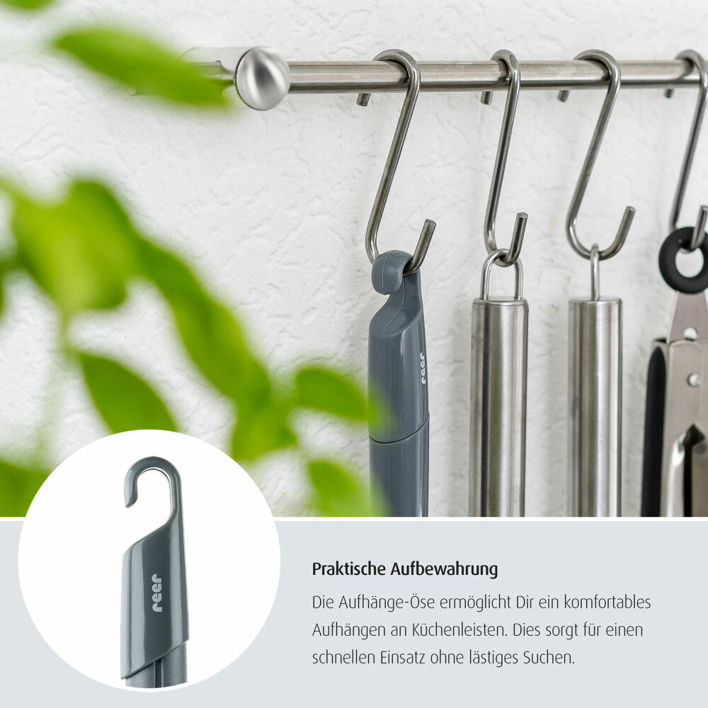 reer 2in1 Flaschen- und Saugerbürste, Reinigungsbürste, Bürste, Fläschen, Spülbürste, Schwamm, Grau / Weiß, 21031