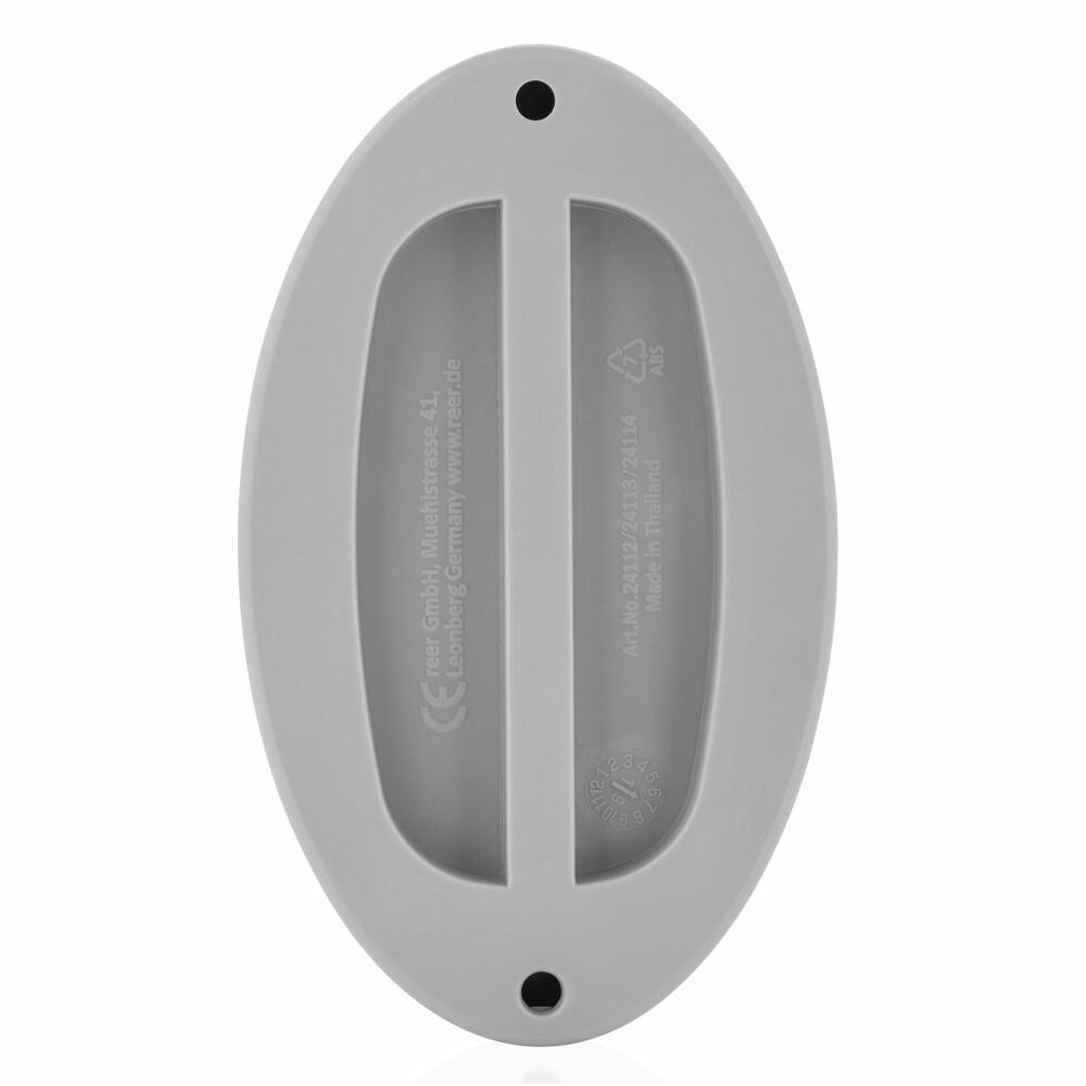 reer Badethermometer Oval, Bade Thermometer, Badewasser Temperaturmesser, Grau, 24112