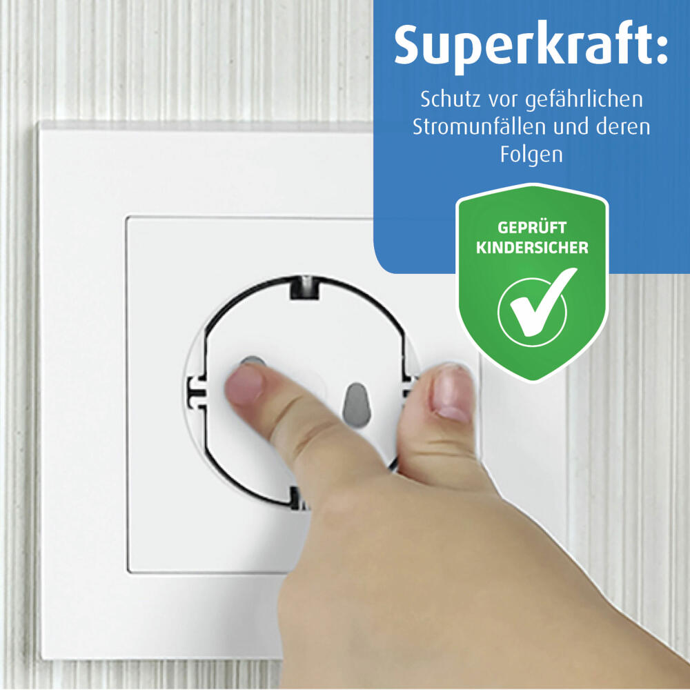 reer Steckdosenkappe, 5er Set, Steckdosenschutz, Kindersicherung, Kinder Sicherung, Weiß, 2907