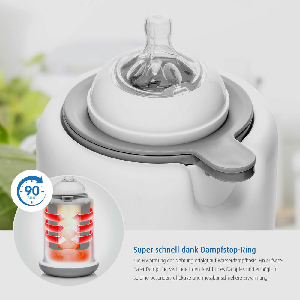reer Turbofood Babykostwärmer, für Fläschchen und Gläschen, Flaschenwärmer, Babynahrung, 33040